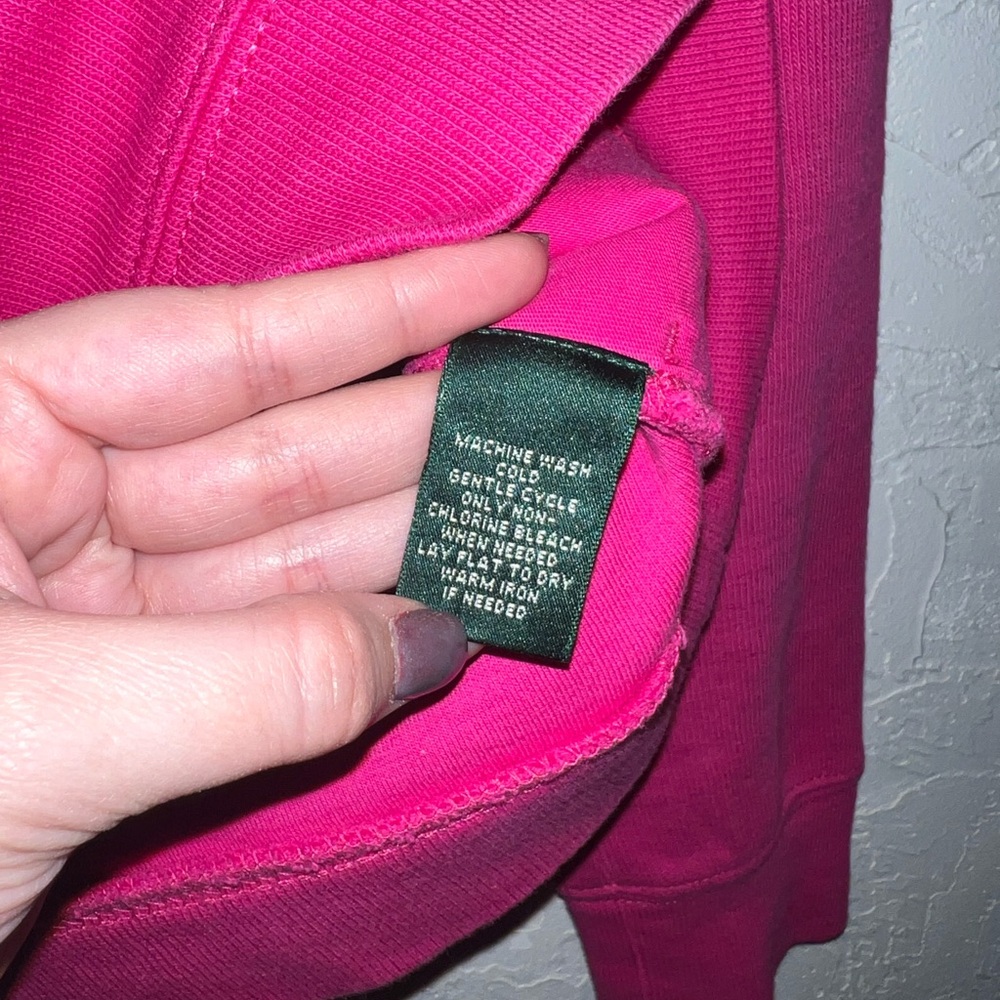 Ralph Lauren Pink Quarter Button Up Sweatshirt - Picture 8 of 12